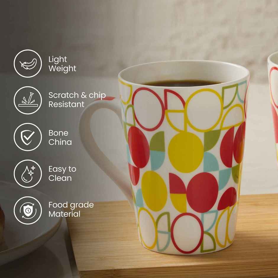 United Colors of Benetton Bone China Printed Mug | Microwave Safe | Gift Set - 320 ml