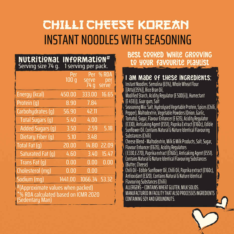 Wickedgud Chilli Cheese Instant Korean Noodles