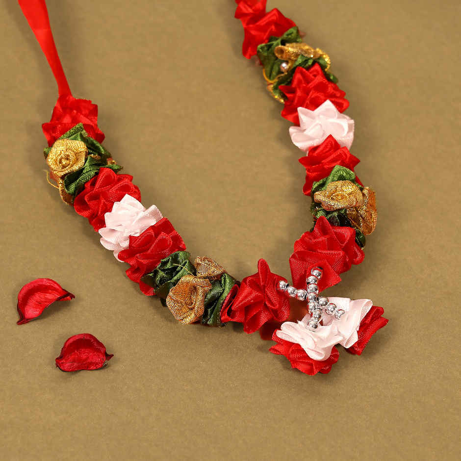 Mayyur Pooja Mala - Red | 12 Inch