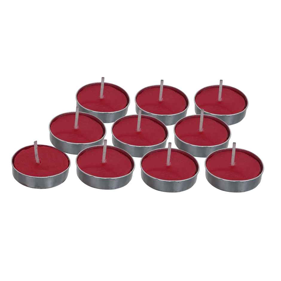 Scented Tea Light Candles | Strawberry | Set Of 10 | Home Decor | Ecraftindia