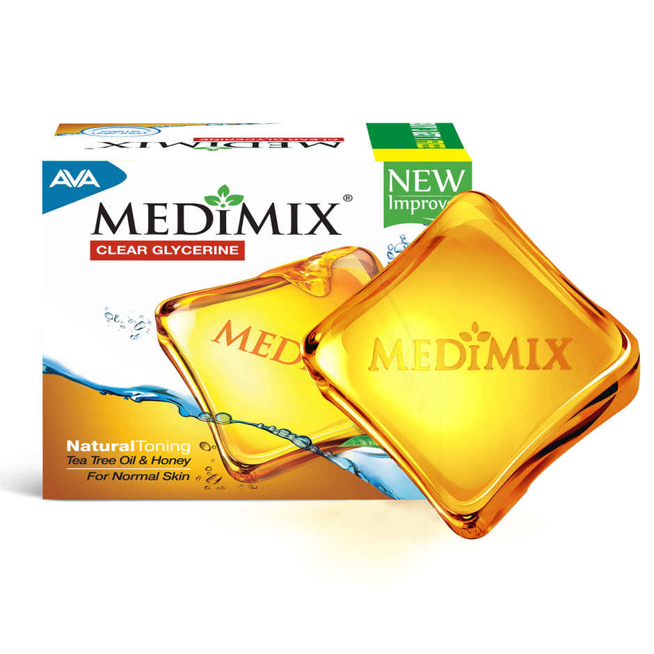 Medimix Clear Glycerine Natural Toning Bathing Soap with Tea Tree Oil & Honey