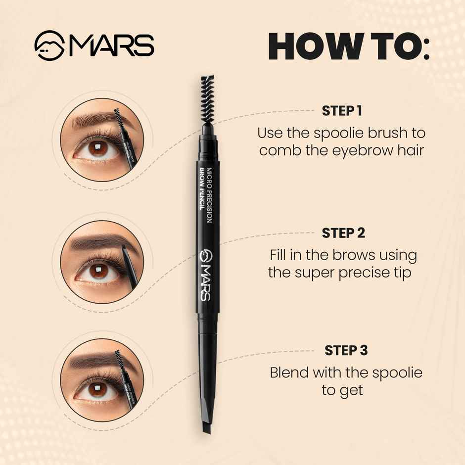 MARS Cosmetics Micro Precision Brow Pencil With Spoolie (Brown)