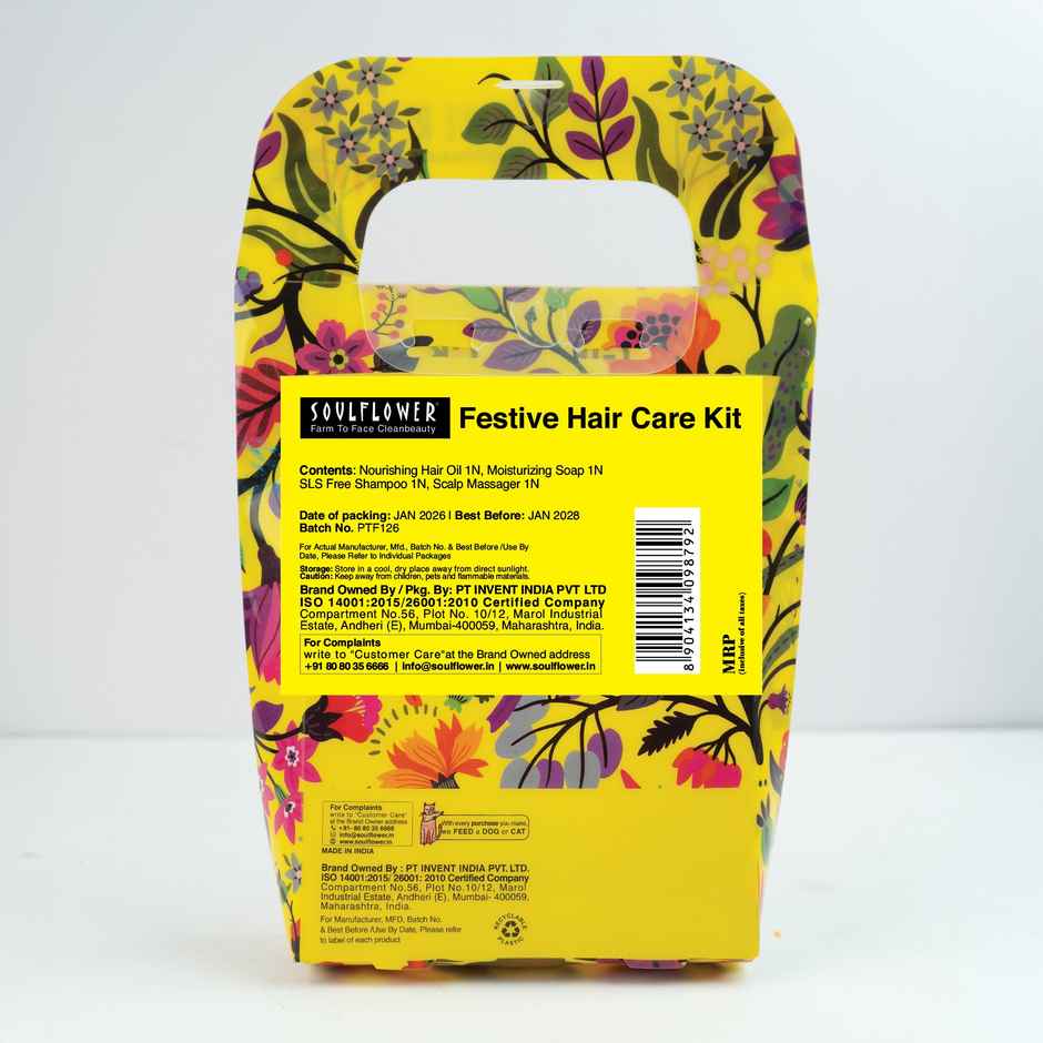 Soulflower Hair and Skin Care Kit Stronger Roots Glowing Skin Natural Nourishing Combo