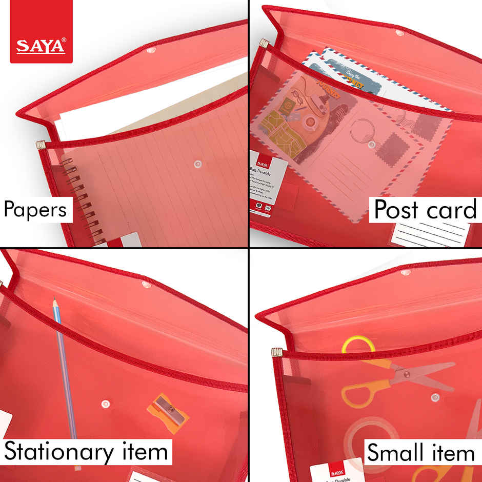 Saya Durable Clear Bag - FS Size, Strong and Versatile | Assorted