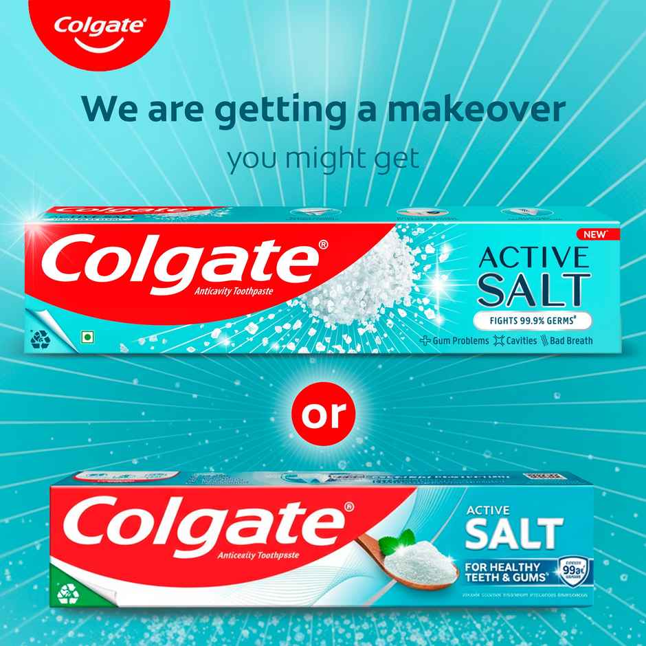 Colgate Active Salt Toothpaste Daily Germ Protection Healthy Gums & Teeth Combo Pack
