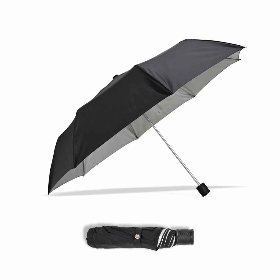 Fendo 3 Fold Hand Open 21.5 inch Black Umbrella
