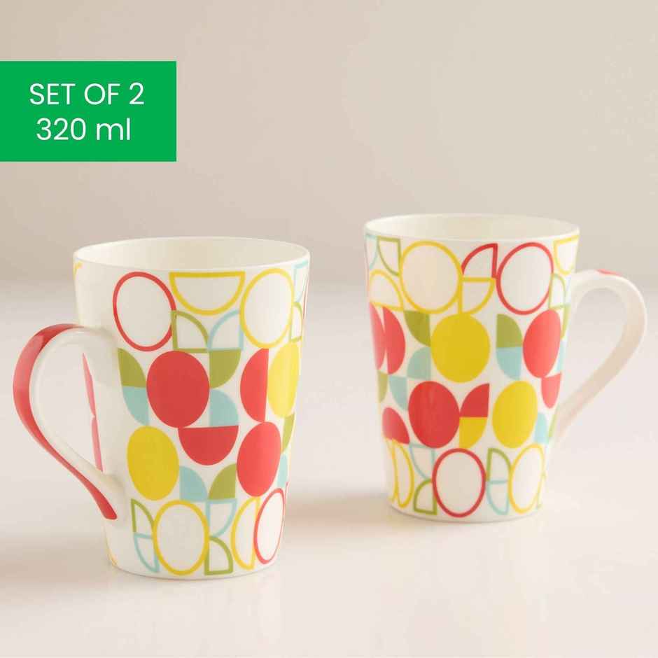 United Colors of Benetton Bone China Printed Mug | Microwave Safe | Gift Set - 320 ml