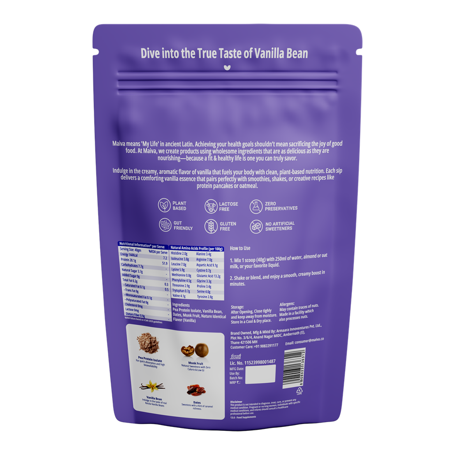 Maiva Pro Plant Protein Powder - Kerala Vanilla Bean