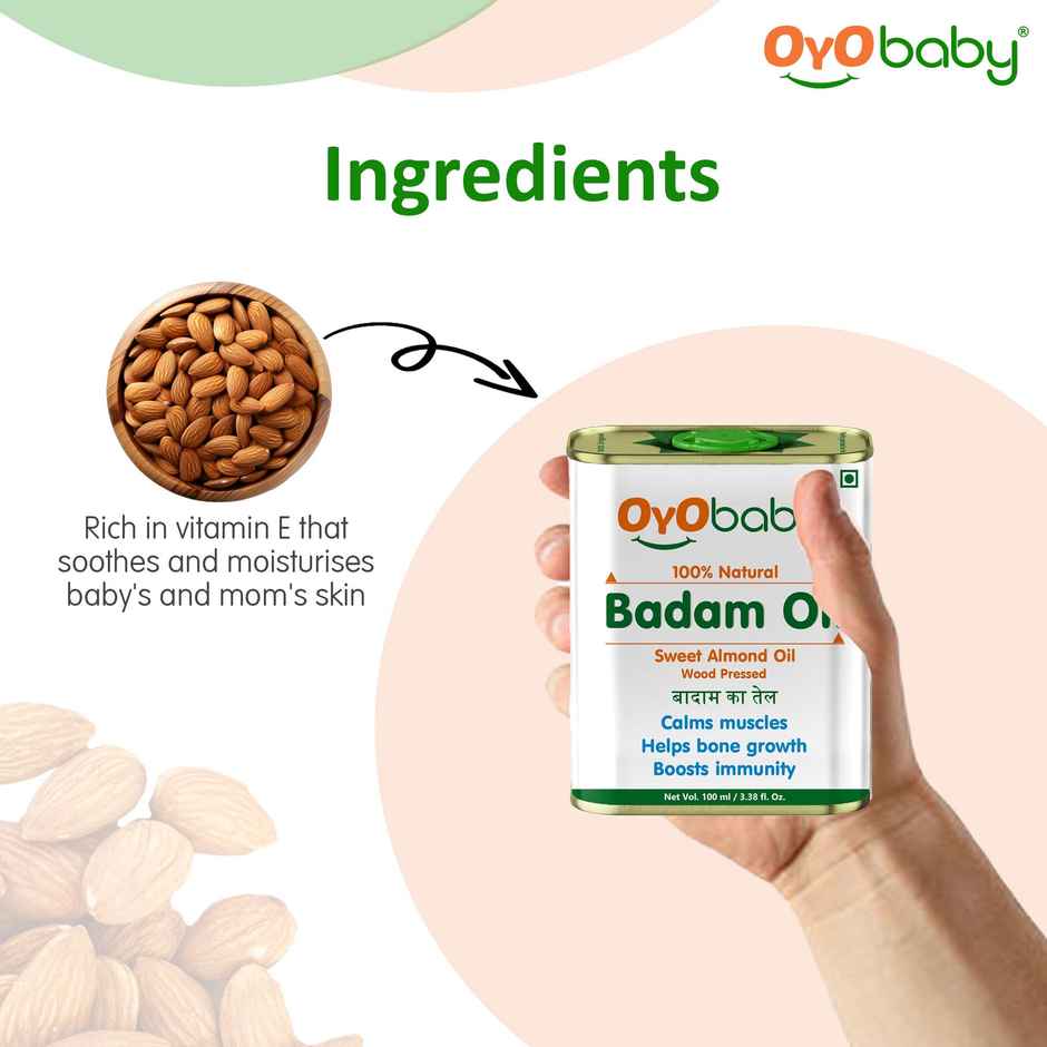 Oyo Baby Badam Rogan Hair Oil Sweet Almond Oil For Face Body Oil & Baby Massage Oil