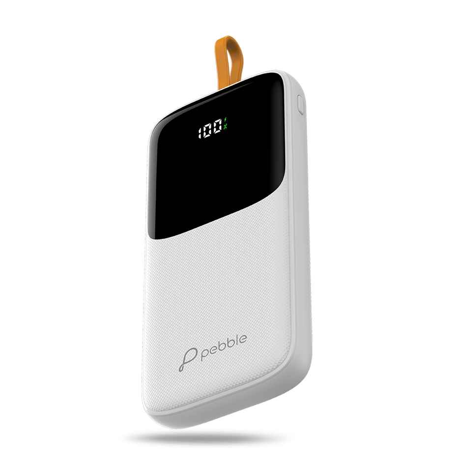 Pebble Rapid Electra10 10000mAh Power Bank | 22.5W Fast Charging | Inbuilt Cable & Display