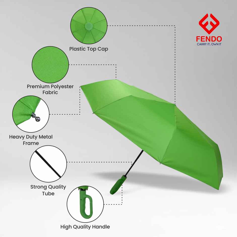 Fendo Clutch Umbrella | Green | 20 Inch | 3 Fold