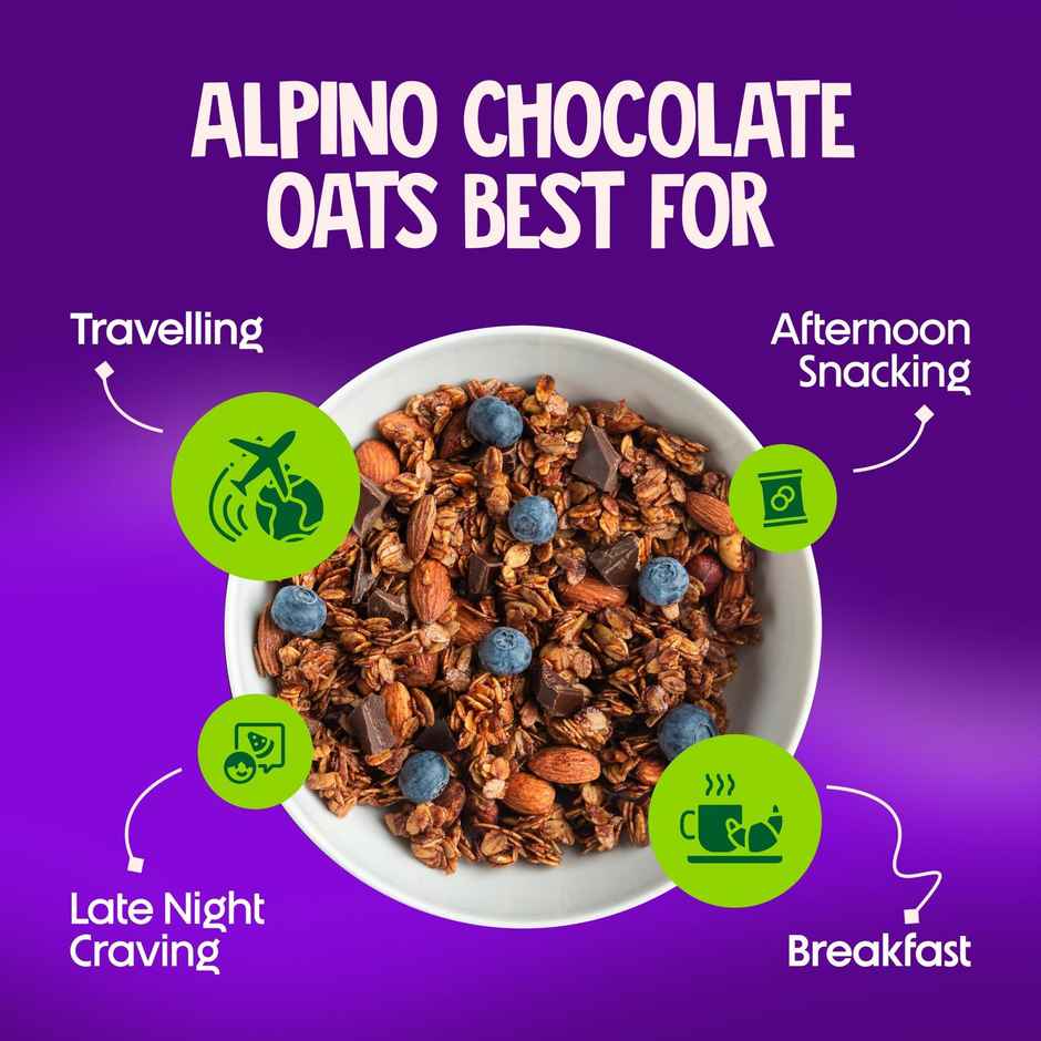 Alpino 22g High Protein Super Oats Chocolate with Almonds & Raisins | No Added Sugar & Salt