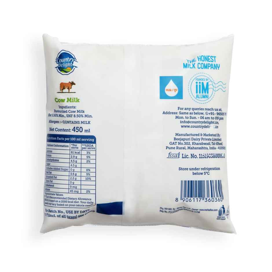 Country Delight Cow Fresh Milk | Pouch
