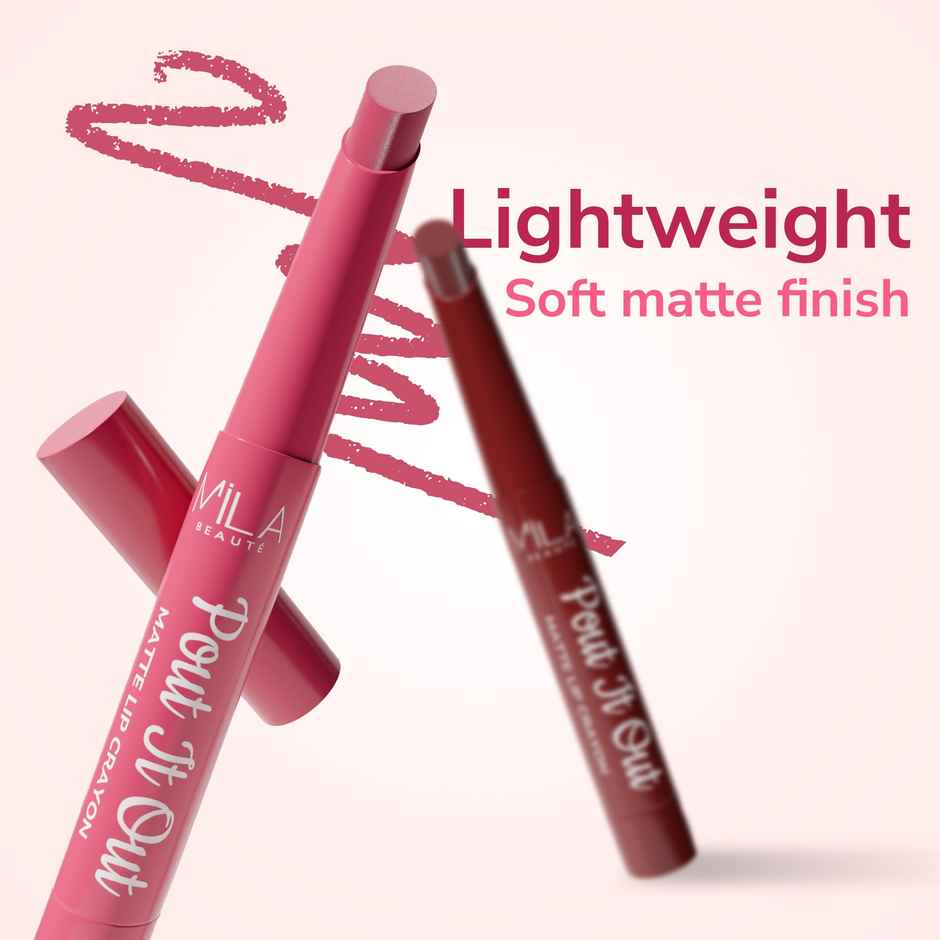 Mila Beaute Pout It Out Lip Crayon Matte Finish Highly Pigmented | 112 Moana