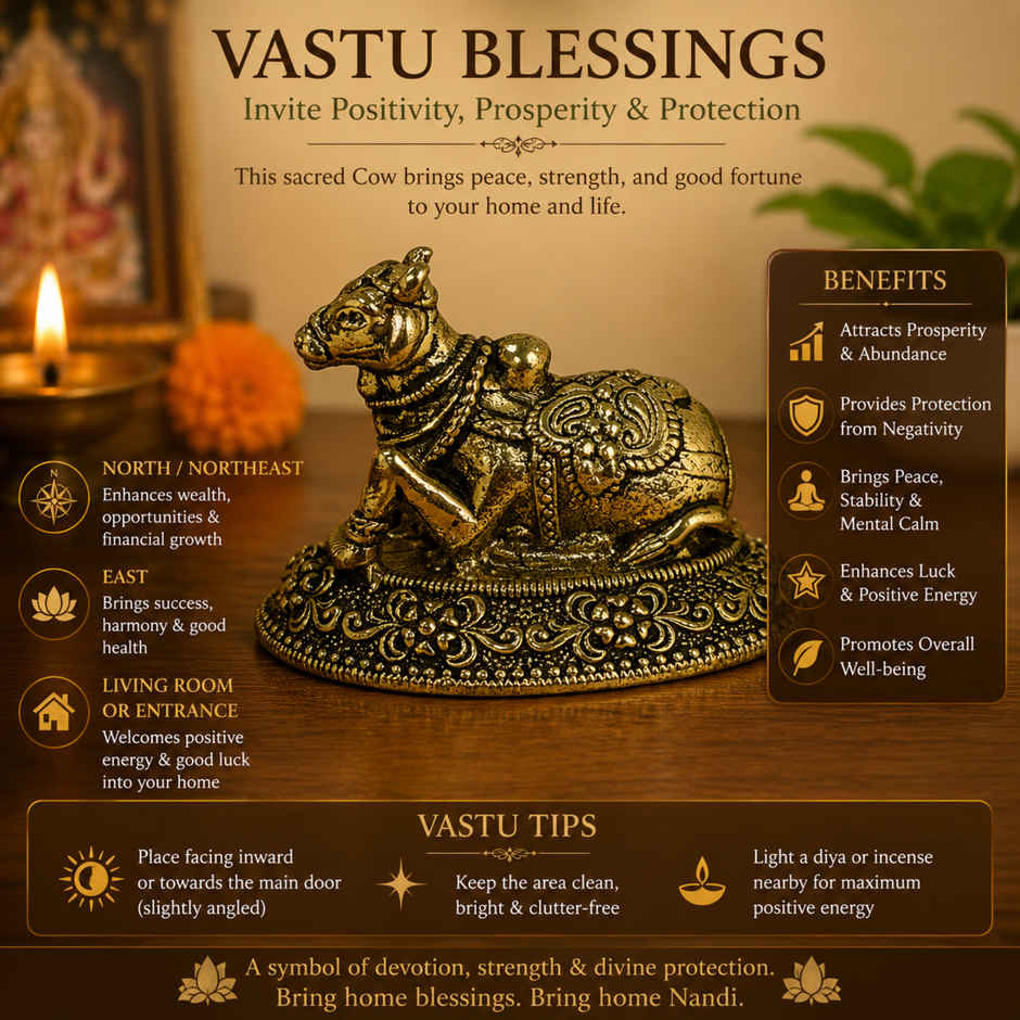 Pure Brass Nandi Idol | Estoria Collective