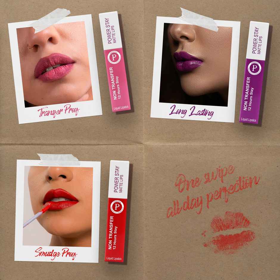 PERPAA Beauty Powerstay Liquid Matte Lipstick, Vitamin E | Deep Pink Matte