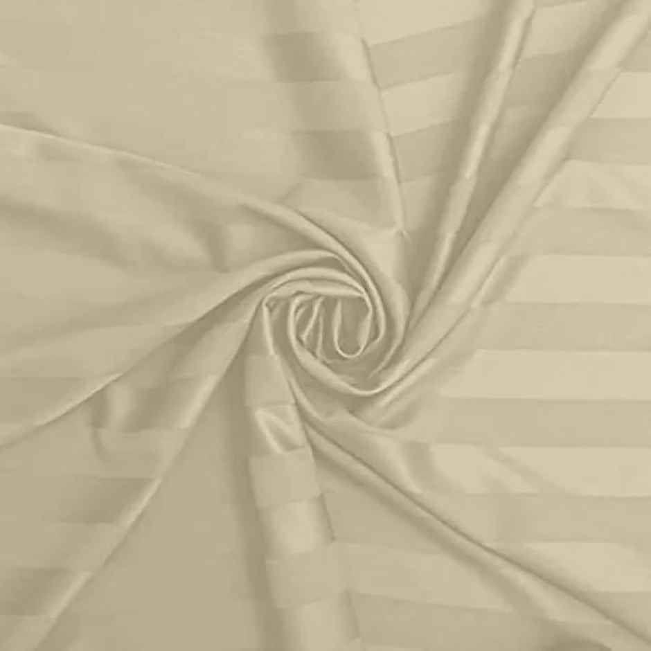 BAY6 King 100% Cotton 210 TC Satin Stripe Bedsheet | Beige | 108 x 108 in