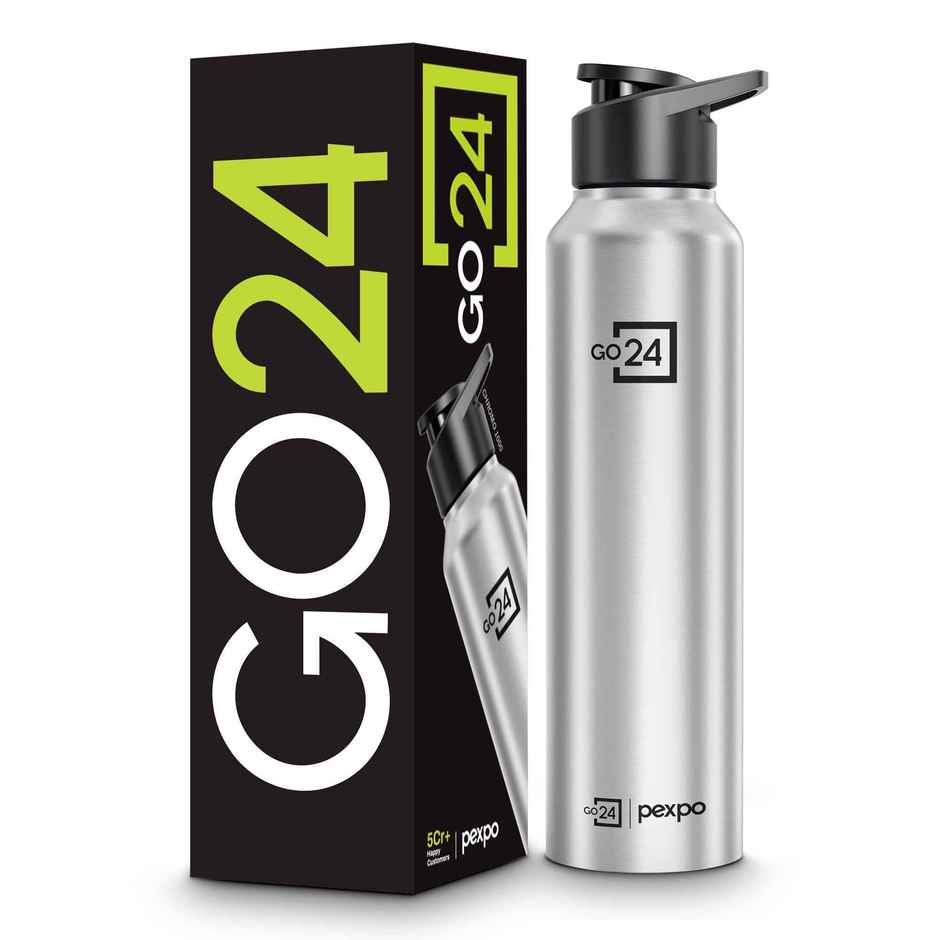 Go24 | Pexpo Chromo Sports And Hiking Stainless Steel Water Bottle | 1 L