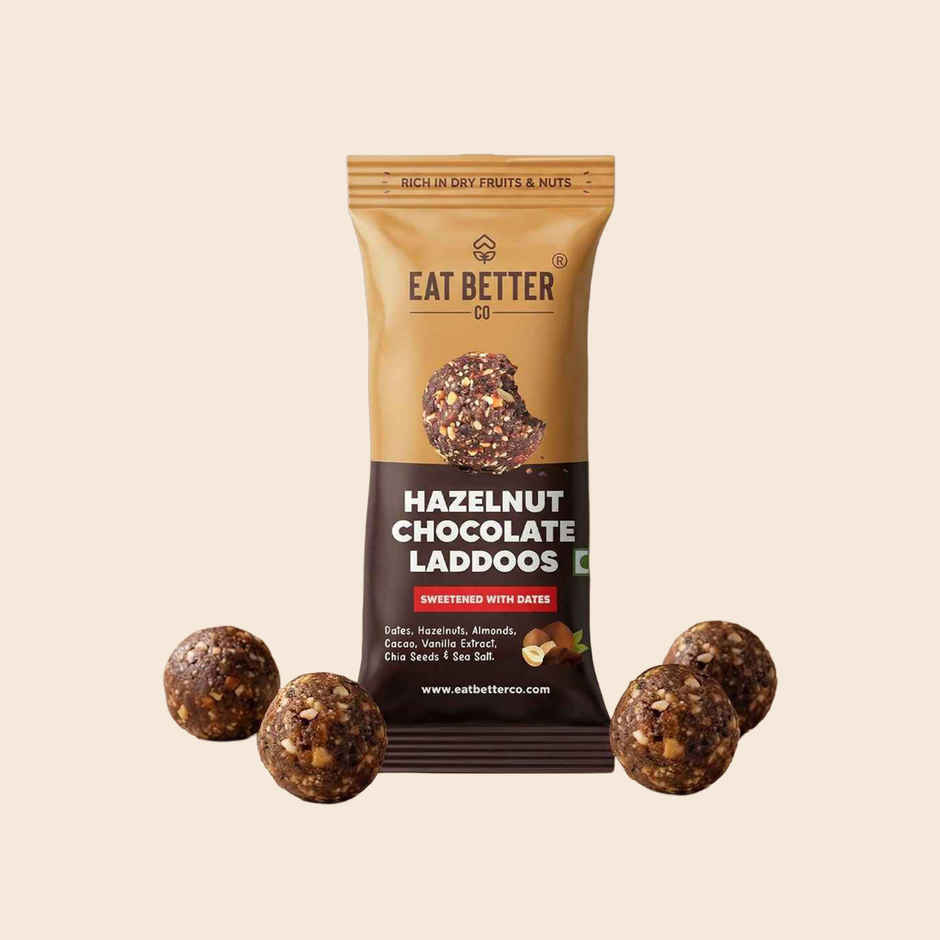 Eat Better Co Hazelnut & Chocolate Laddoos High Protein, Truly Natural
