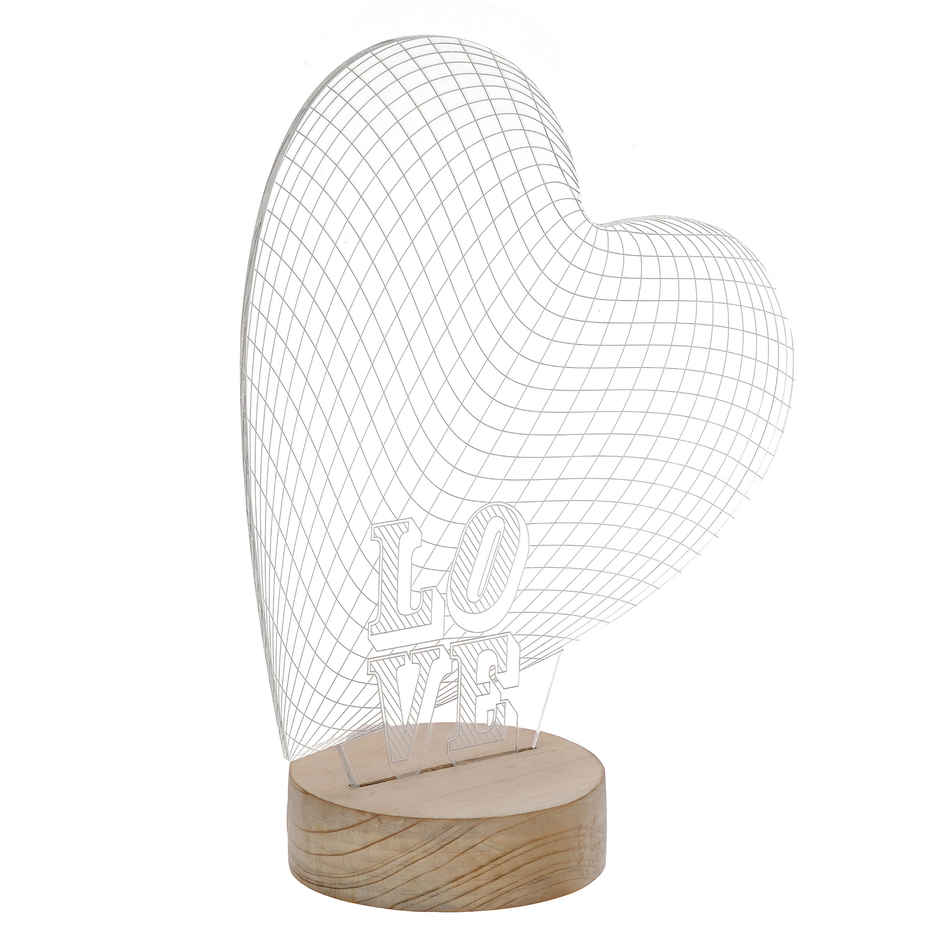 Heart Design Night Table Lamp Decorative Gift Set | eCraftIndia