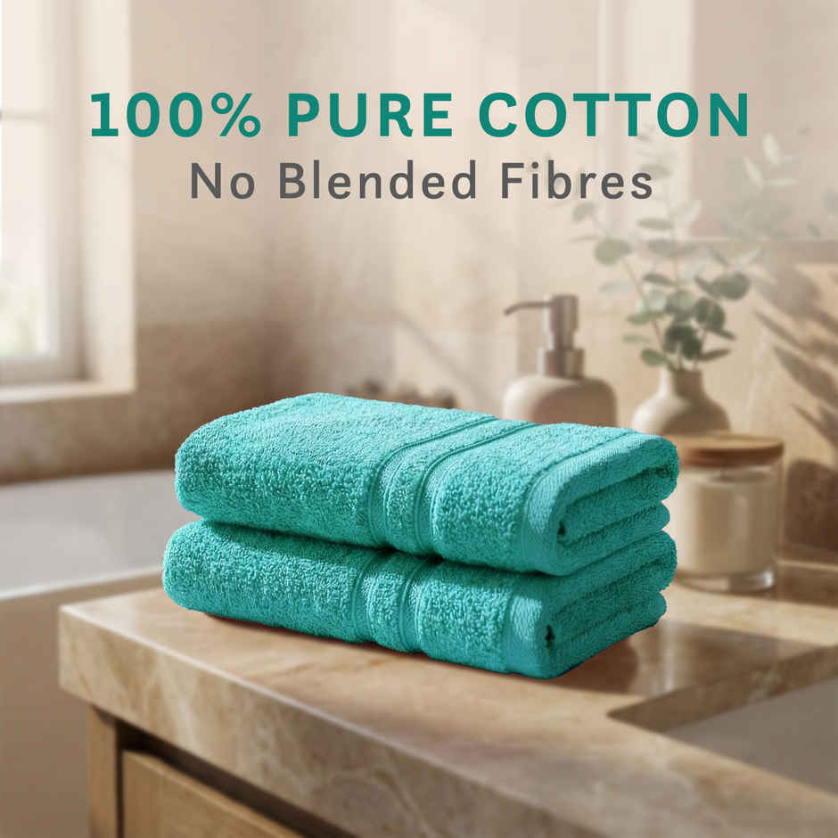 myTrident Comfort Living Cotton Hand Towel Set | Sea Green