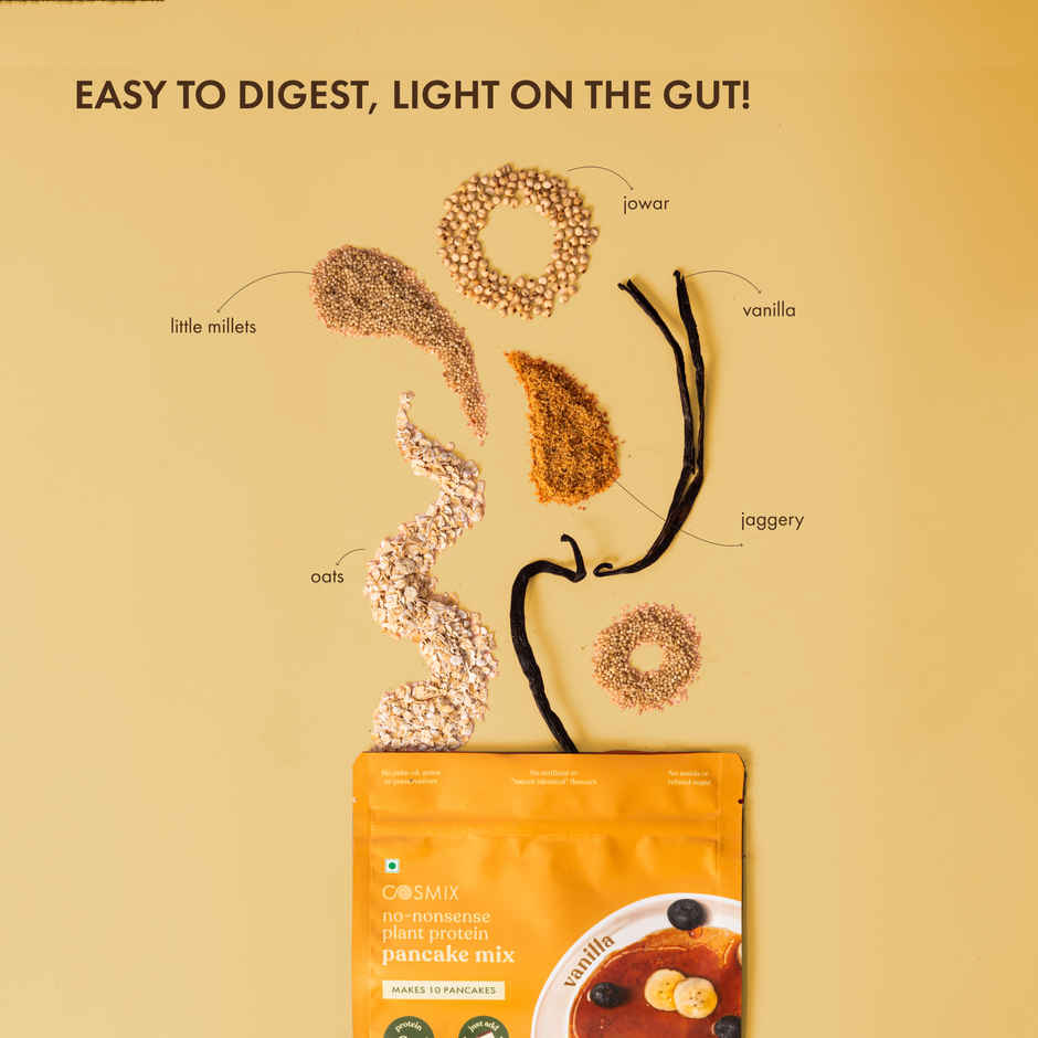 Cosmix No-Nonsense Protein Pancake mix | 8g Protein/Serving | Vanilla - 200g