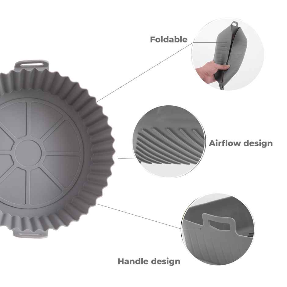 Cutting EDGE Silicone Air Fryer Liners Basket | Non-Stick, Heat Resistant | Set of 2 | Multicolor