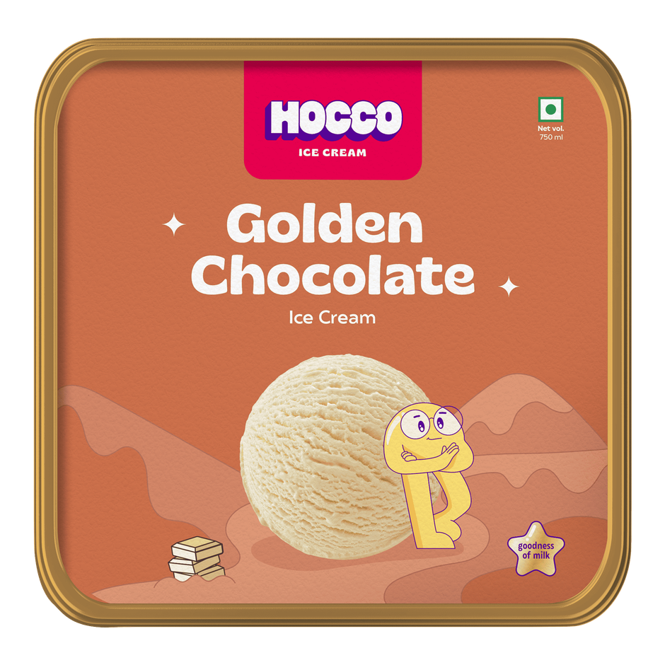 Hocco Golden Chocolate Ice Cream Tub