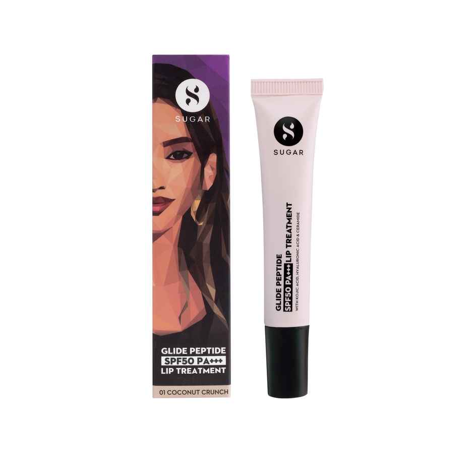 Sugar Cosmetics Glide Peptide SPF 50 PA+++ Lip Treatment 01 Coconut Crunch