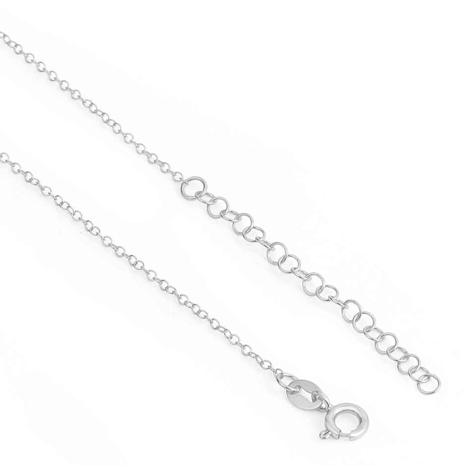 Zavya Pearl Rhodium Plated 925 Sterling Silver Pendant Necklace