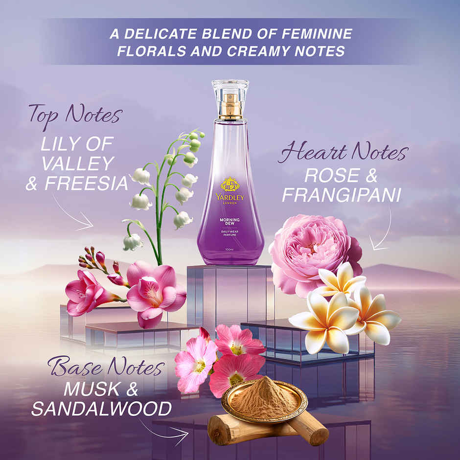 Yardley London Morning Dew Perfume Fresh Floral Scent for Women