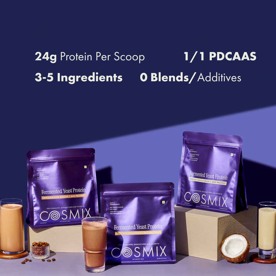 Cosmix Fermented Yeast Protein Powder | Pure Single-Source Plant Protein | Indonesian Cacao
