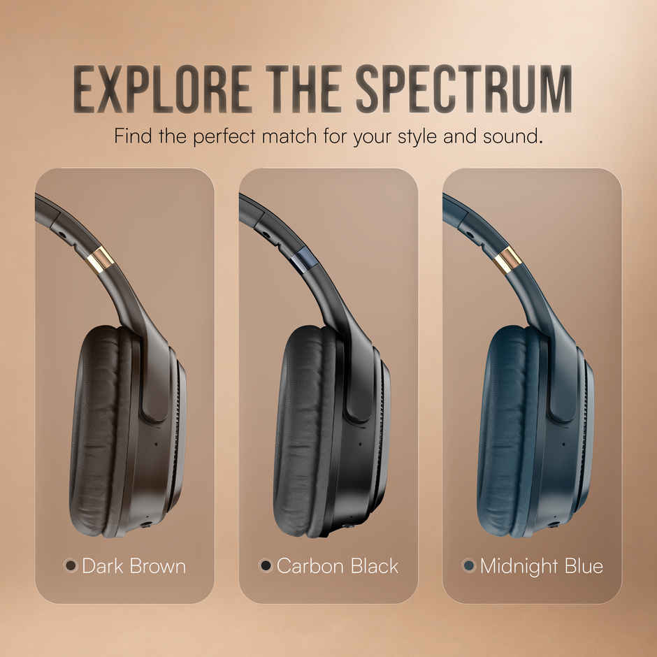 Noise Airwave Max 3 70H Playtime 40mm Driver Low latency-Upto 40ms Headphones | Carbon Black
