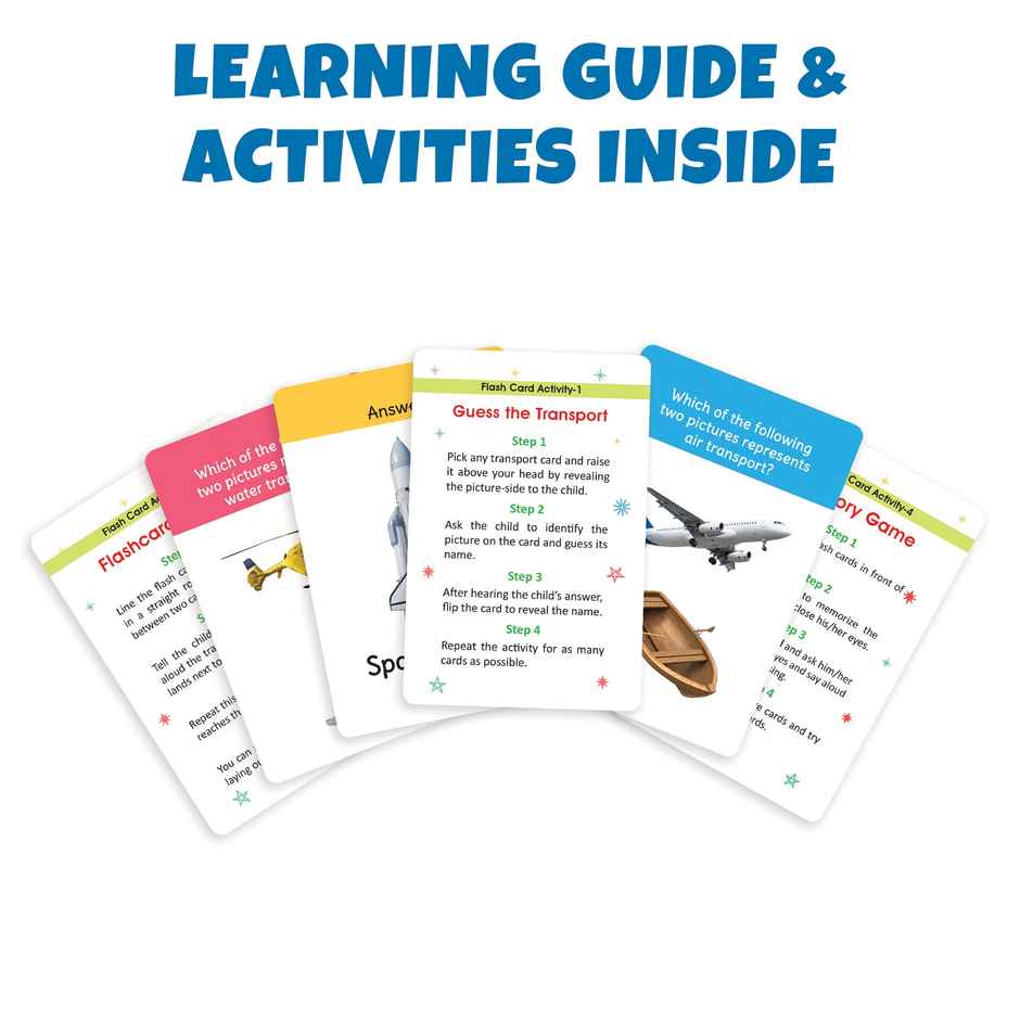 Little Berry My First Transport Flash Cards For Kids (36 Cards) - Fun Learning Game - Lb23