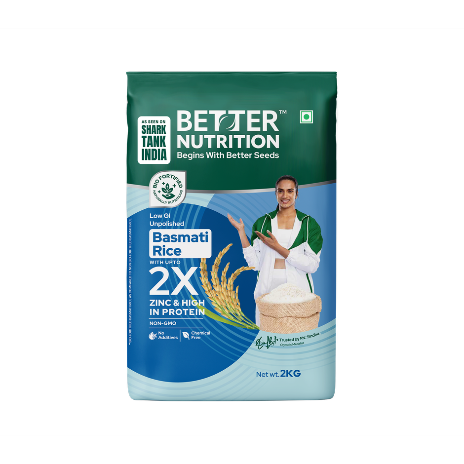 Better Nutrition Biofortified Low GI Basmati Rice | High Protein | Rich in Zinc