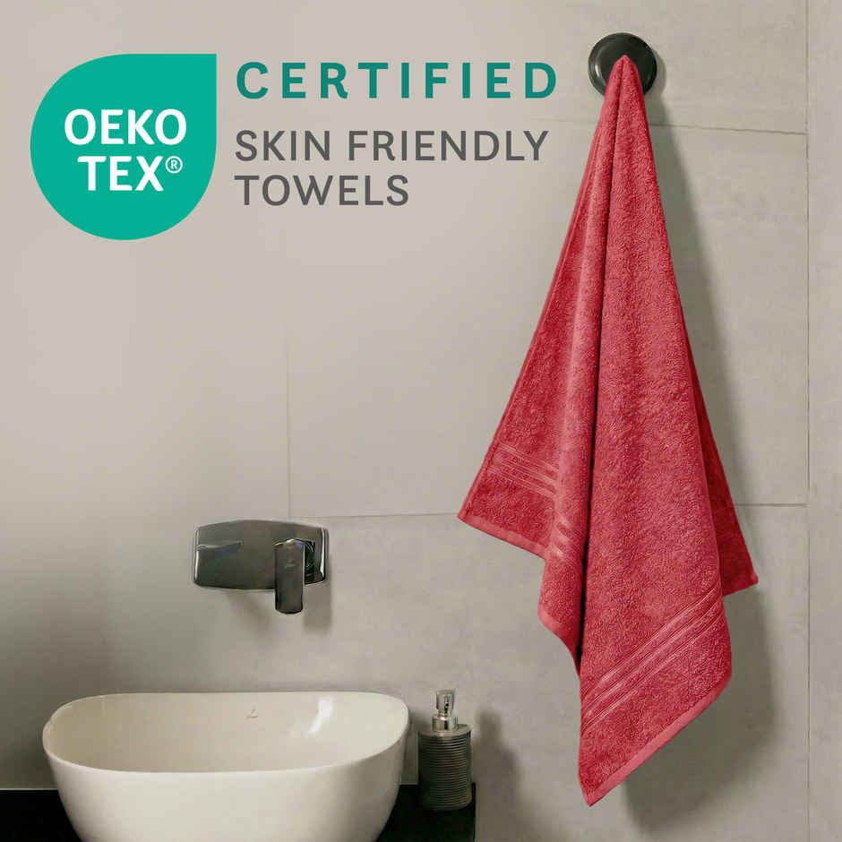 Mytrident Comfort Living Cotton Bath Towel | Tangy Tomato