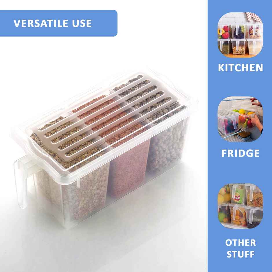 Kuber Industries Set of 8 Fridge Storage Boxes | Transparent Containers for Food & Vegetables