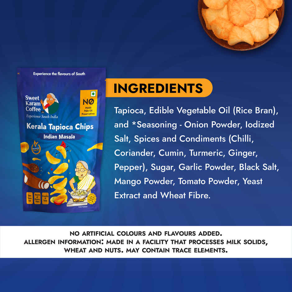 Sweet Karam Coffee Indian Masala Tapioca Chips Combo