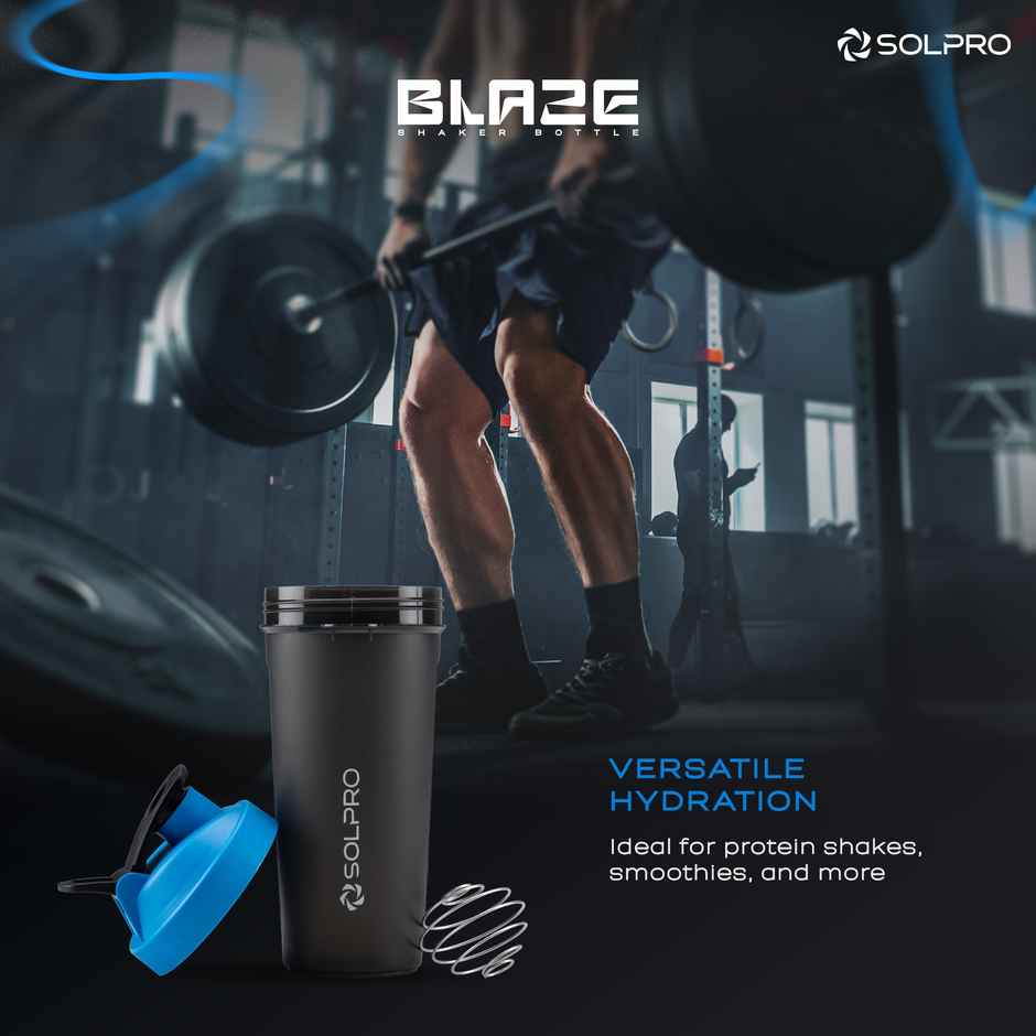 Solpro Blaze Shaker Bottle | Gym Shaker | Bpa Free | 800 ml | Blue