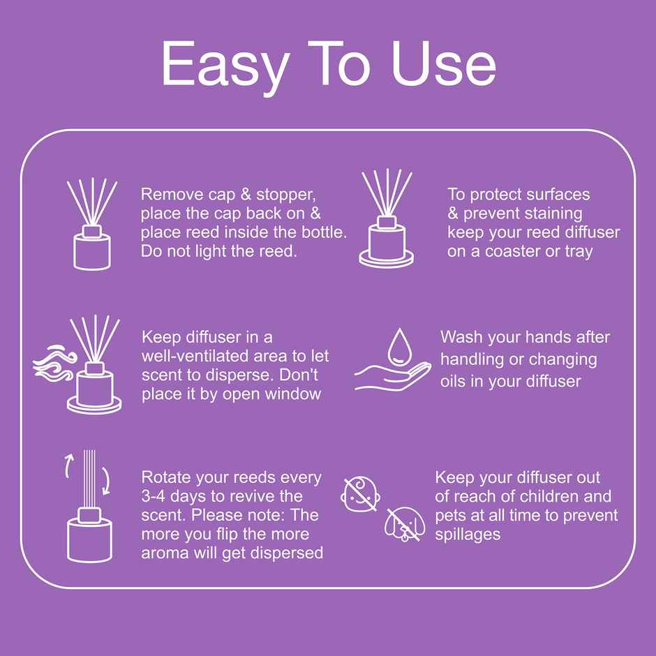 Soulflower Premium Reed Diffuser Lavender - Calming & Relaxing
