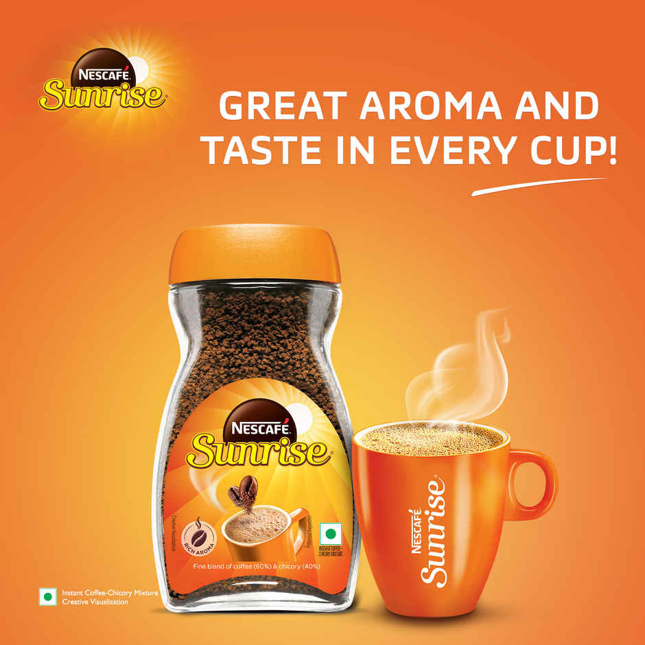 Nescafe Sunrise Instant Coffee- Chicory Mix Pouch(50gms) & Nandini Goodlife Toned Uht Milk (Fino Pouch)(500ml) Combo