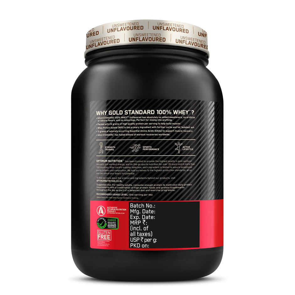 Optimum Nutrition Gold Standard Whey Protein Powder | Unflavored