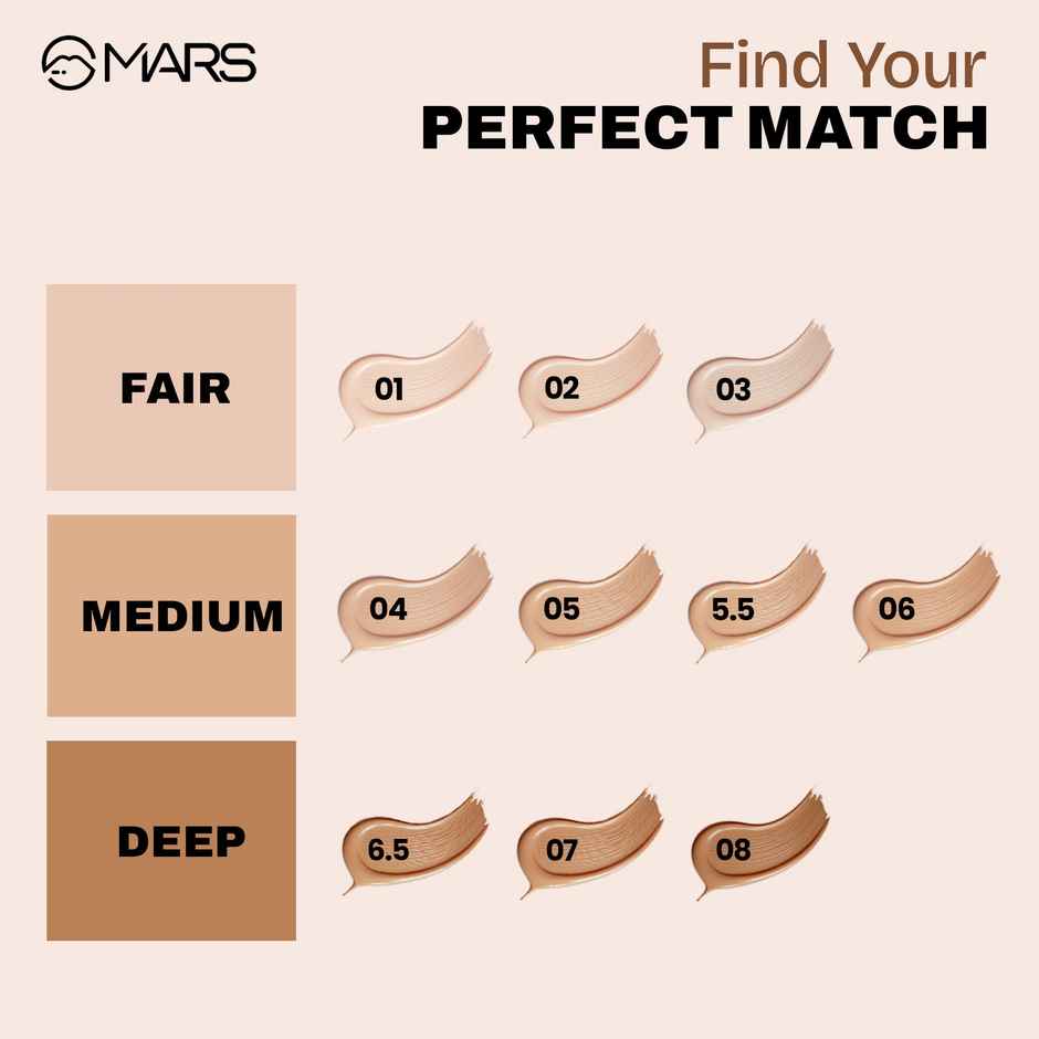 MARS Cosmetics High Coverage Liquid Foundation (Shade-06)