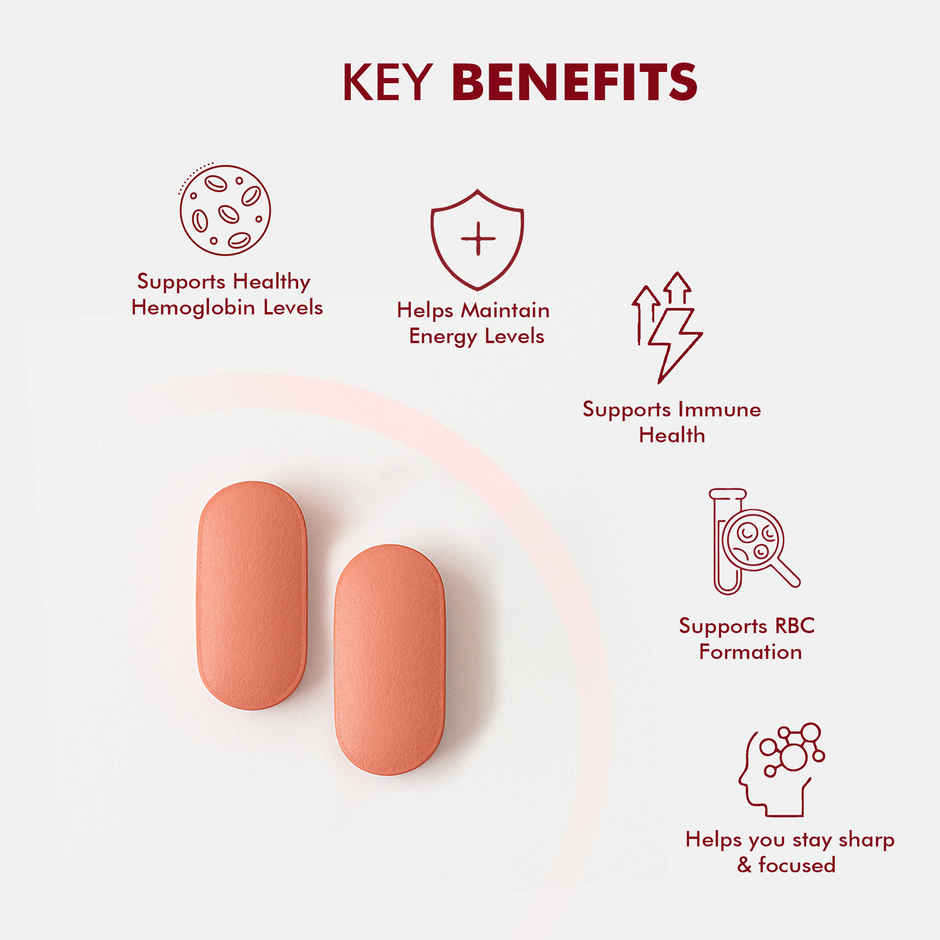 Dr. Morepen Iron & Zinc with Vitamin C & B12 Increase Haemoglobin, Enhance Immunity