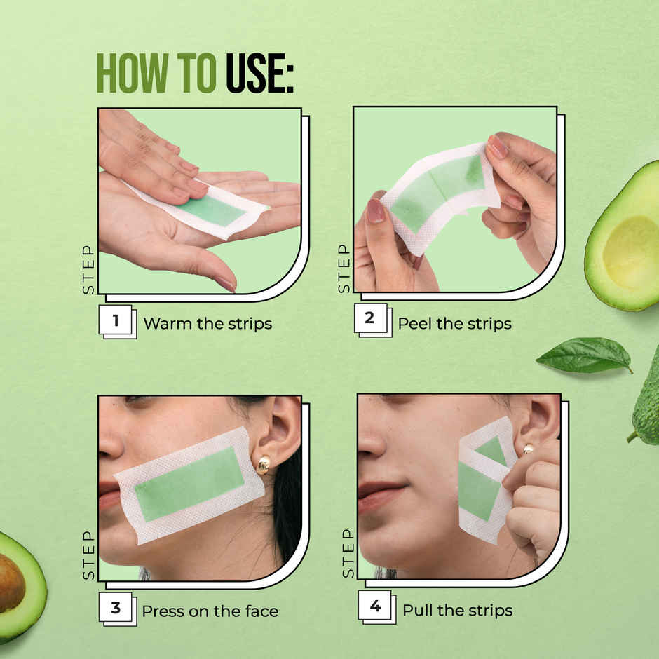 Hilary Rhoda One Go Facial Wax Strips | Ready-To-Use Facial Wax Strips | Avocado Oil - Shade 01
