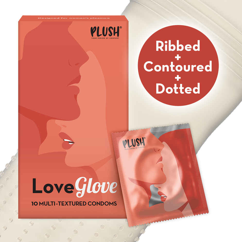 Plush Multi-Textured Condom For Men, Loveglove For Women's Pleasure, No Benzocaine Combo