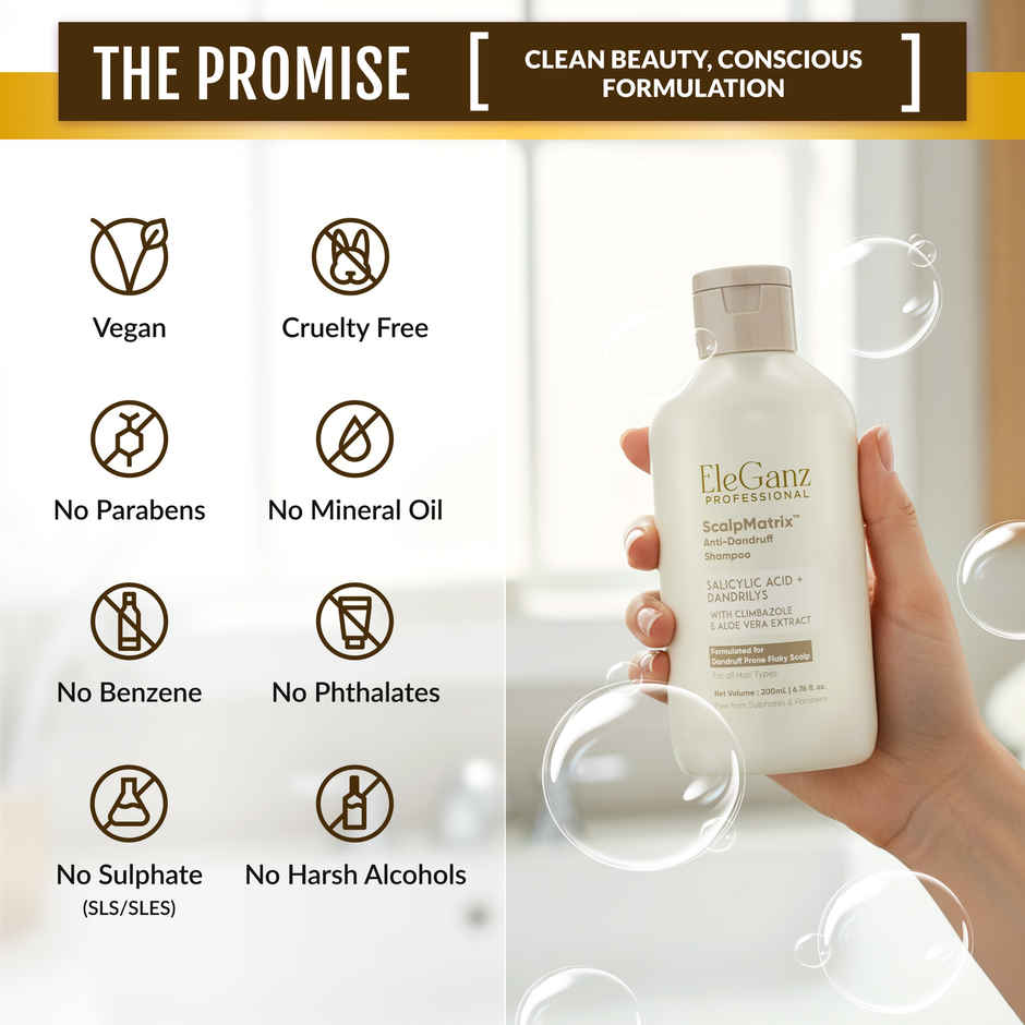 EleGanz Professional ScalpMatrix Anti-Dandruff Shampoo | Salicylic Acid + Dandrilys