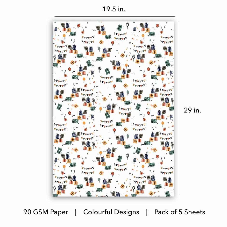 Tiger Notes Gift Wrap Birthday Gift | White | Decorative Use