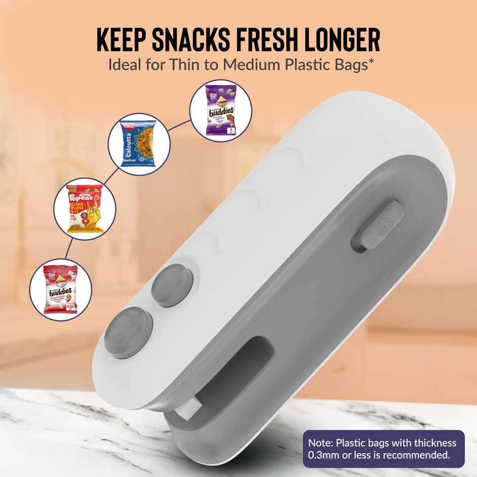 Aroma Portable Handheld Sealer for Mini Food Packet Sealer with Type C Charging Hand Held | White
