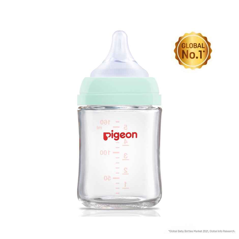 Pigeon Wn3 Glass Nursing Bottle 160Ml With Nipple Green
